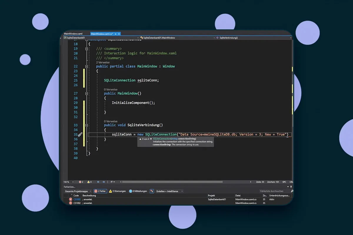 C# programování: 14.3 | Vytvoření spojení s databází SQLite (včetně připojovacího řetězce)