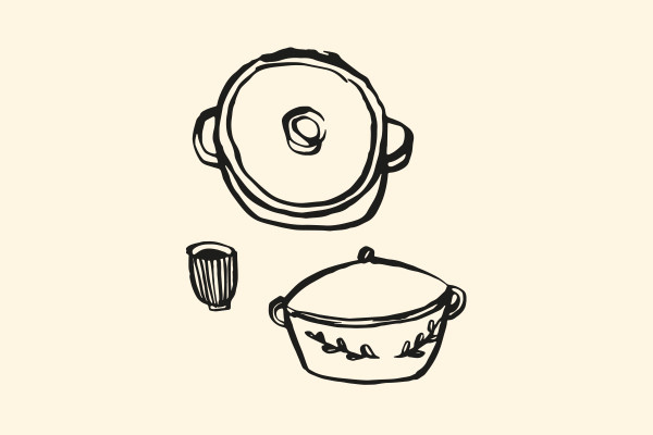 Ilustraciones con utensilios de cocina