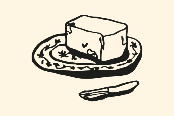 Varias ilustraciones de alimentos: Pescado, leche, huevos y co.
