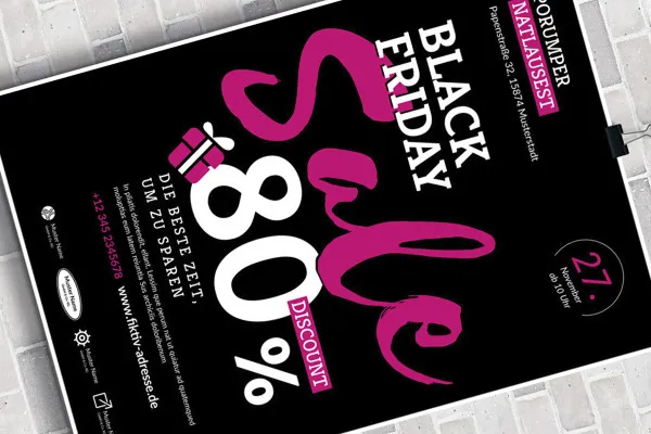 Black Friday: Designmal for plakat og flyer - versjon 3