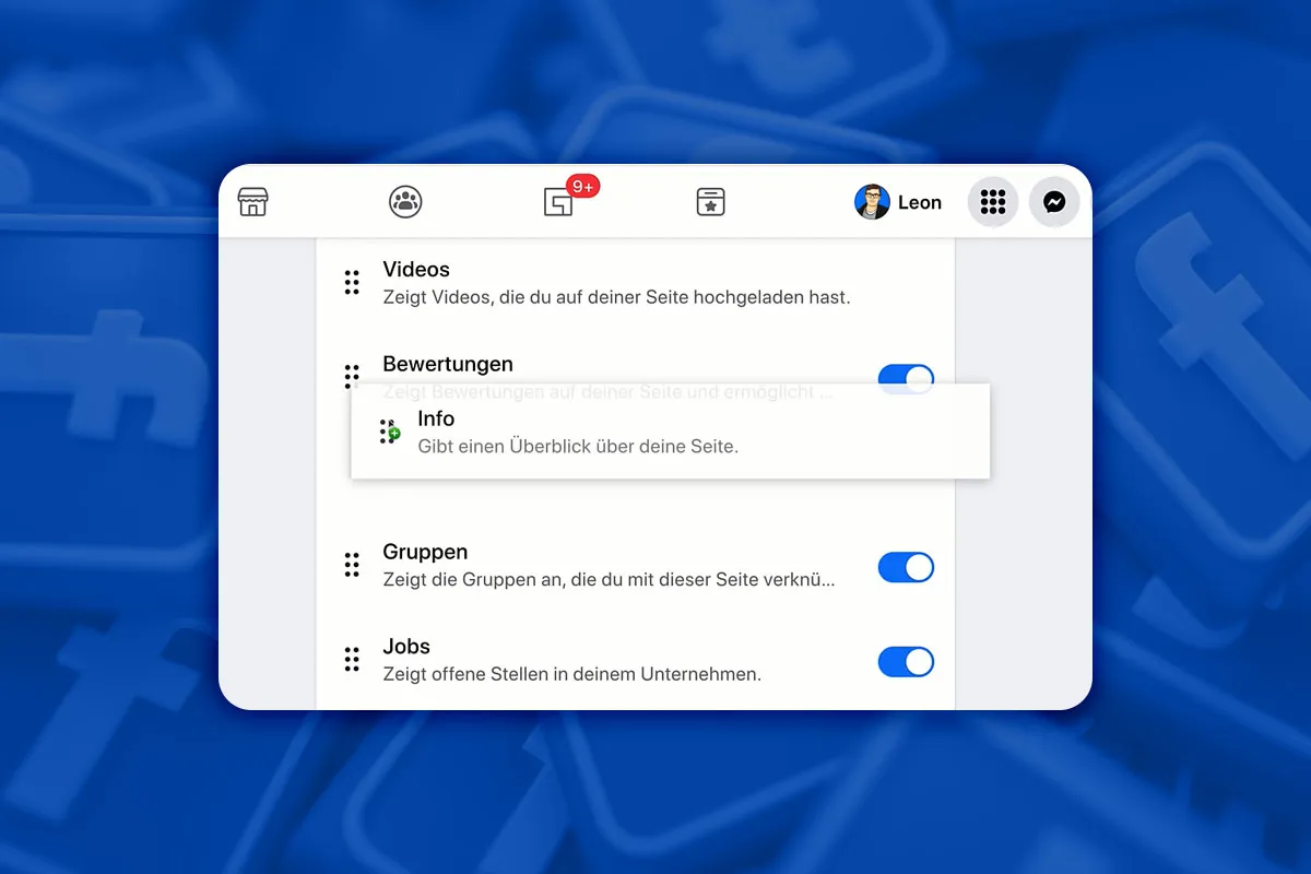 Facebook-Marketing: 5.14 | Upravit navigaci