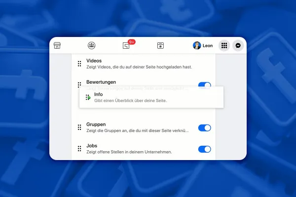 Facebook-Marketing: 5.14 | Upravit navigaci