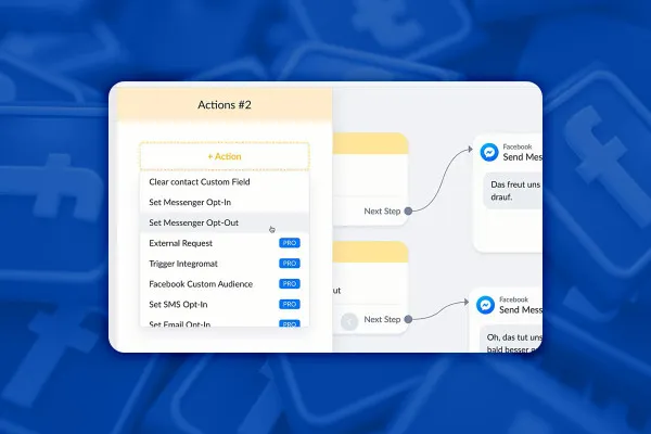 Facebook-Marketing: 8.10 | Další akce, které lze přidat do toku.