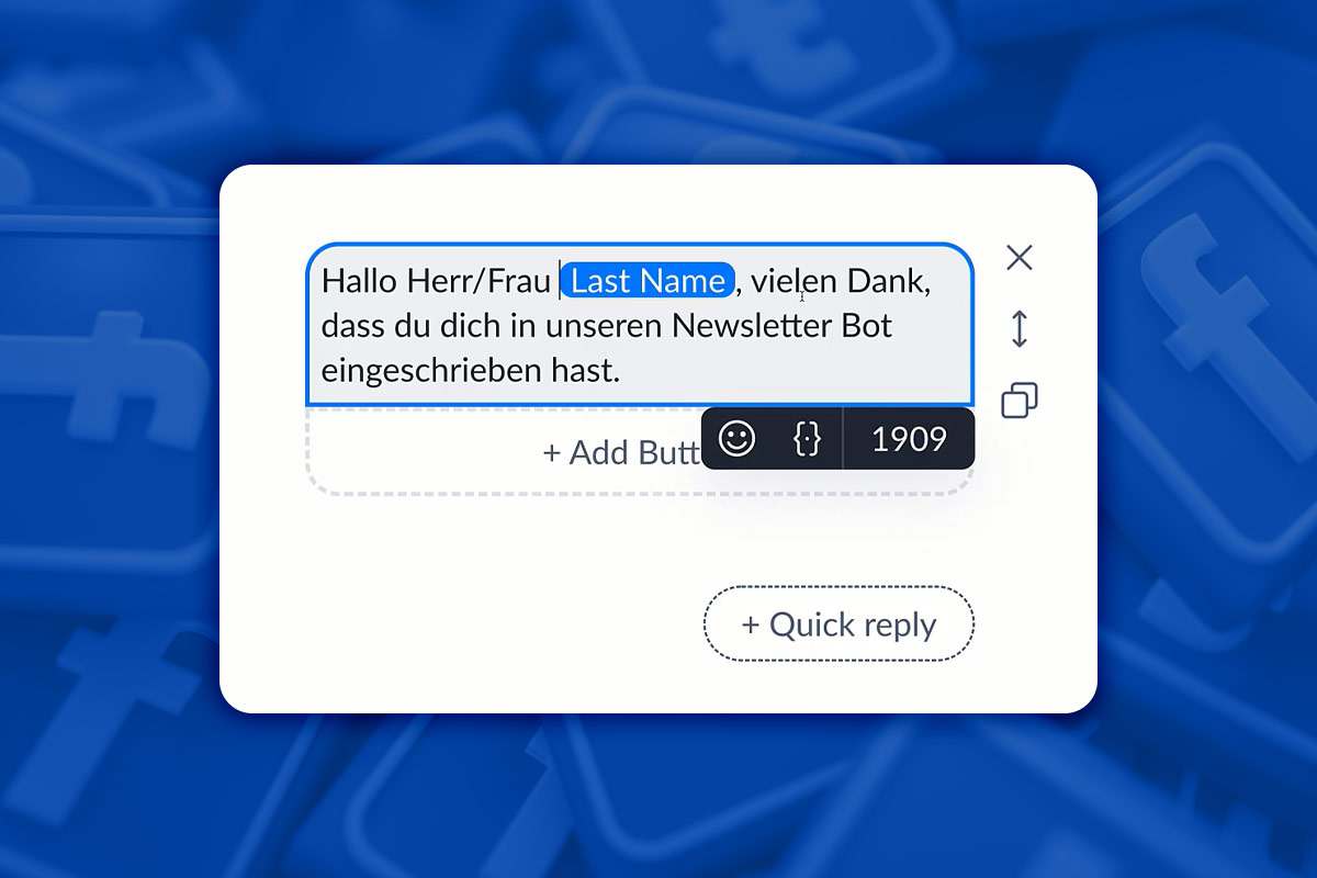 Marketing sur Facebook : Intégrer des personnalisations dans un message Flow.