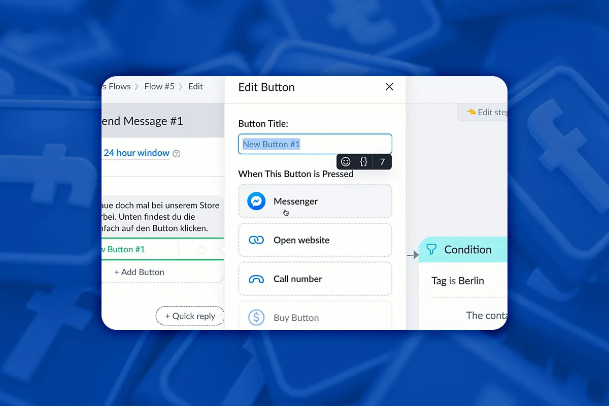 Facebook-Marketing: 8.16 | Buttons in Nachrichten bearbeiten