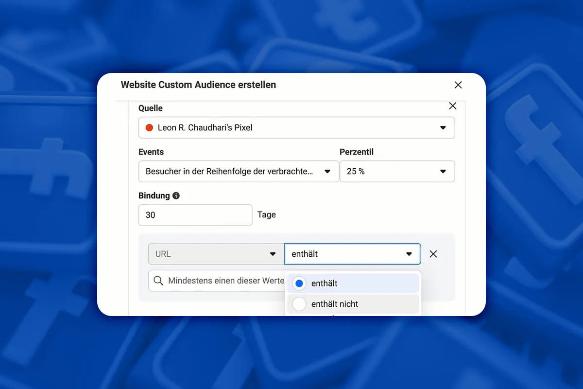 Facebook-Marketing: 12.4 | Custom Audience – Einstellungen