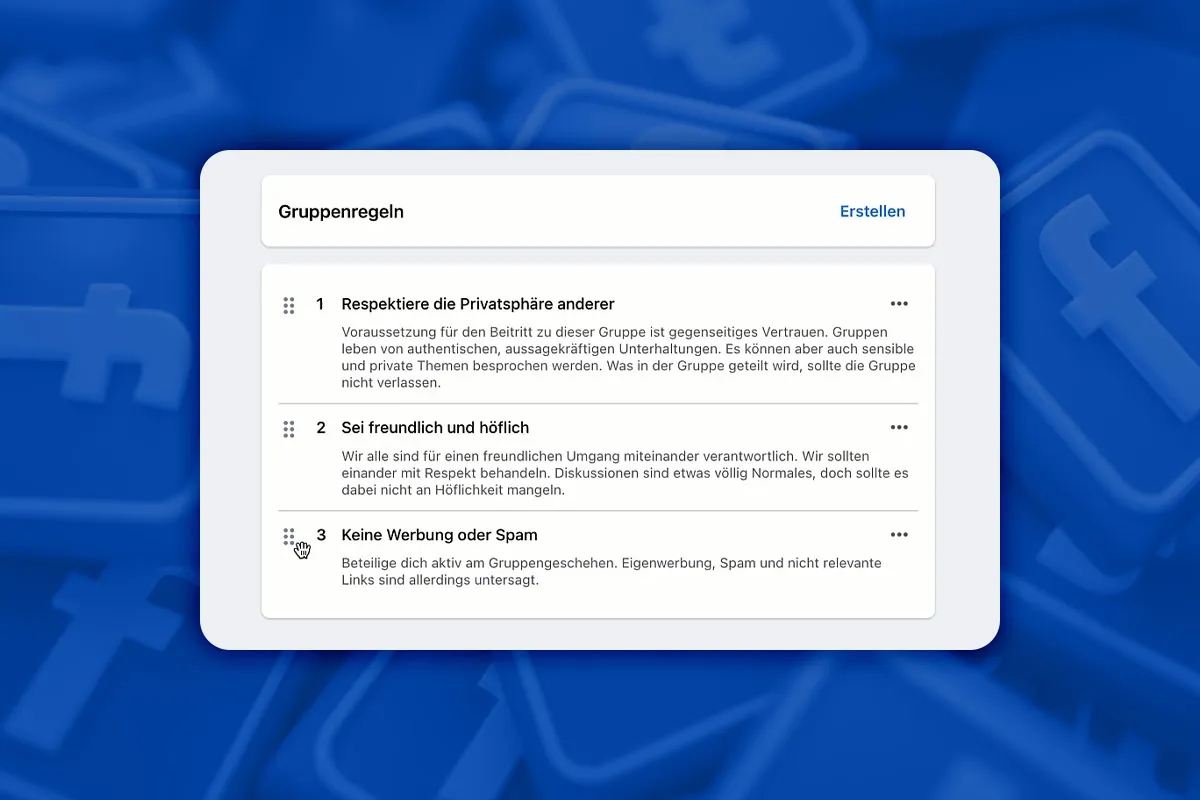 Facebook-Marketing: Nastavit pravidla skupiny