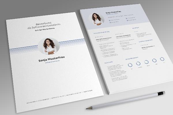 Søknadsmal for programvareutvikler (m/w/d) i pastellblå