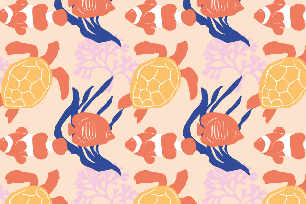 Texturas y motivos con animales y plantas