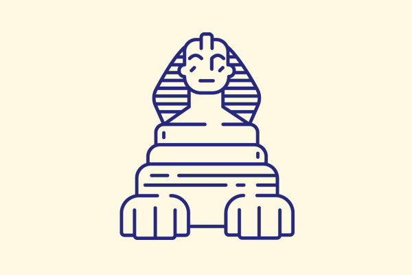 Iconos con lugares emblemáticos de África, Australia y Sudamérica: Pirámides, Isla de Pascua y Co.
