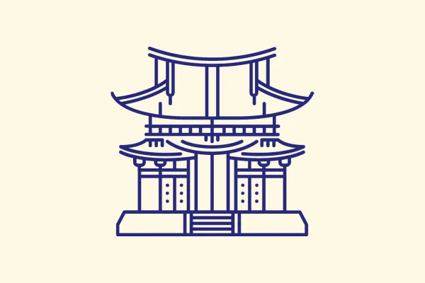 Ikony z zabytkami w Azji - Chiny, Indie, Japonia: od Świątyni Nieba po Taj Mahal.