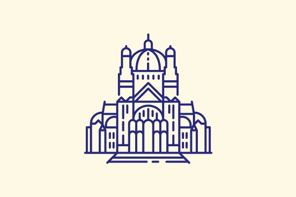 Icons mit Wahrzeichen in Europa: vom Atomium bis zur Karlskirche