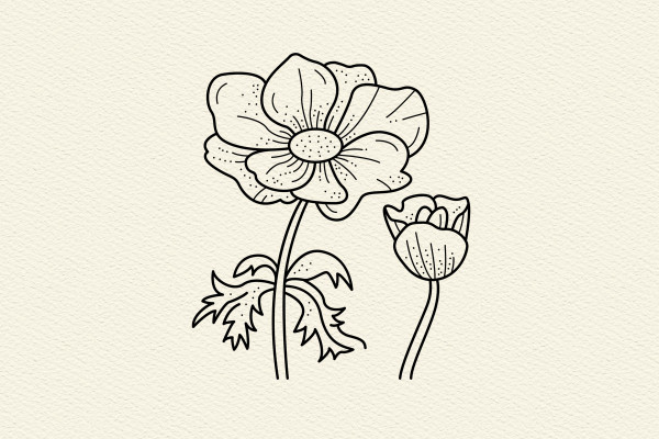 Graphiques/Icônes avec des premières fleurs.