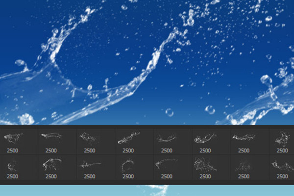 Pinsel-Set Wasserbilder, Wasserspritzer, Wassertropfen: Brushes für Photoshop, GIMP & Co 3