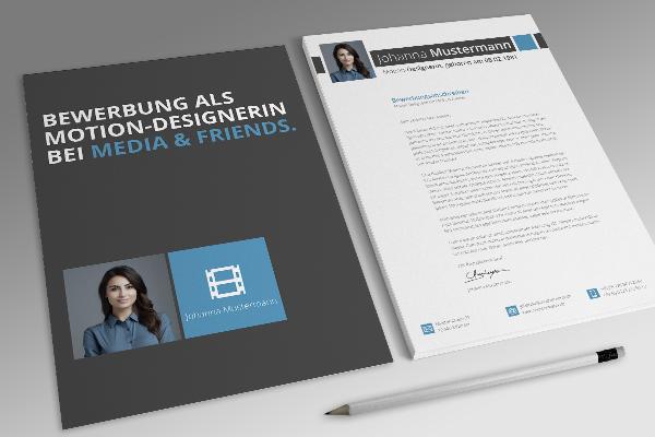 Bewerbungsvorlage Motion Designer/in in Blau