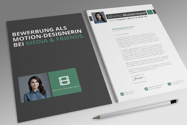 Bewerbungsvorlage Motion Designer/in in Grün