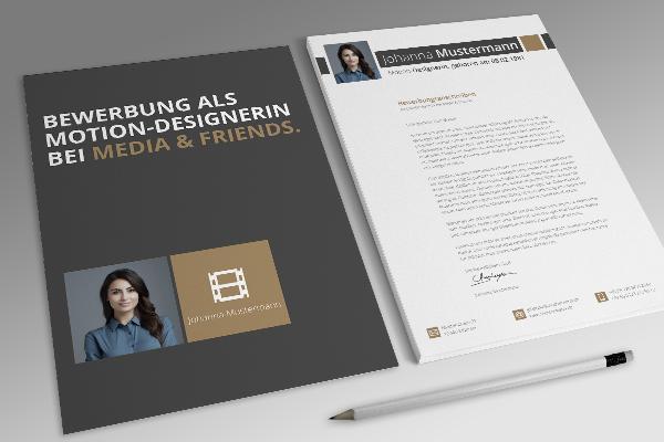 Bewerbungsvorlage Motion Designer/in in Braunbeige