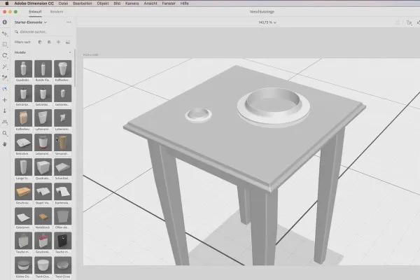Adobe Dimension CC 튜토리얼: 03 | 모델 가져 오기 및 3D 렌더링의 가능성