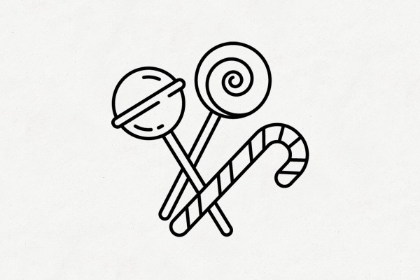Illustrationen  Snacks – Bonbons, Eis und Schokolade