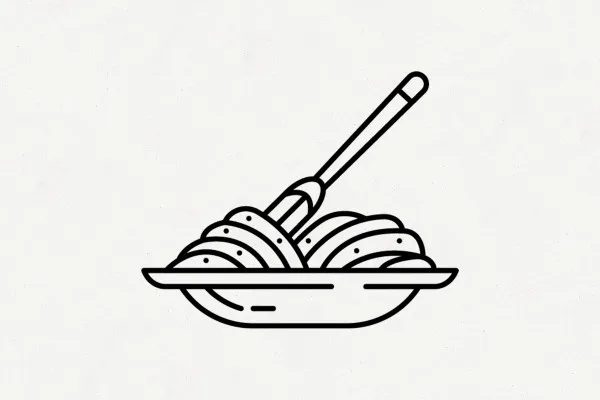 Icons „Food & Drinks“ für Restaurants: Pasta, Sushi, Pizza, Nudeln und Salat
