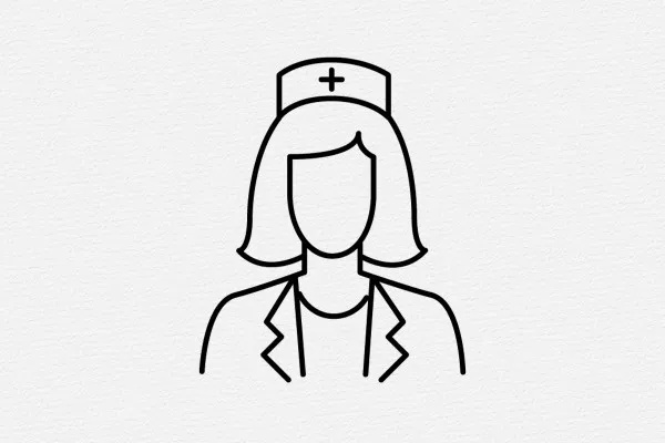 Icone mediche: medico, infermiera, ambulanza, apparecchi.