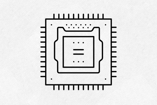 Iconos "TI y tecnología digital": almacenamiento de datos, procesadores y chips