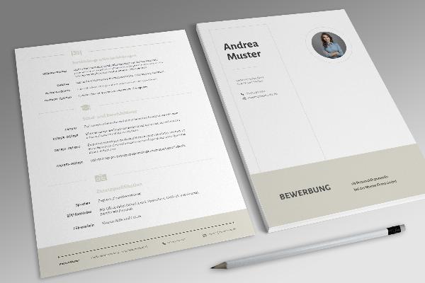 Klassische Bewerbungsvorlage: Pastellbeige