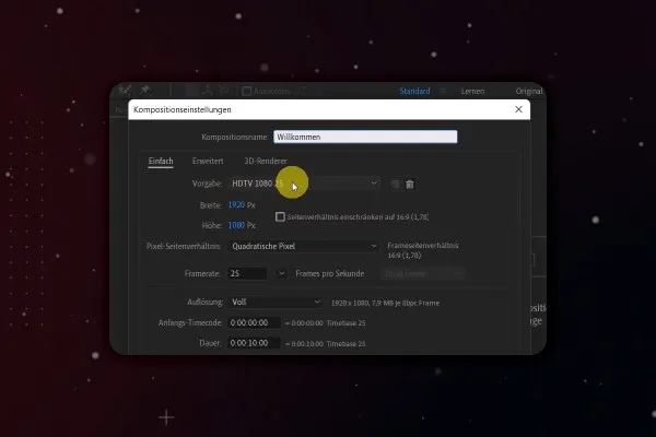 After Effects-튜토리얼: 2.3 | 사용자 인터페이스 개요: 헤더 영역