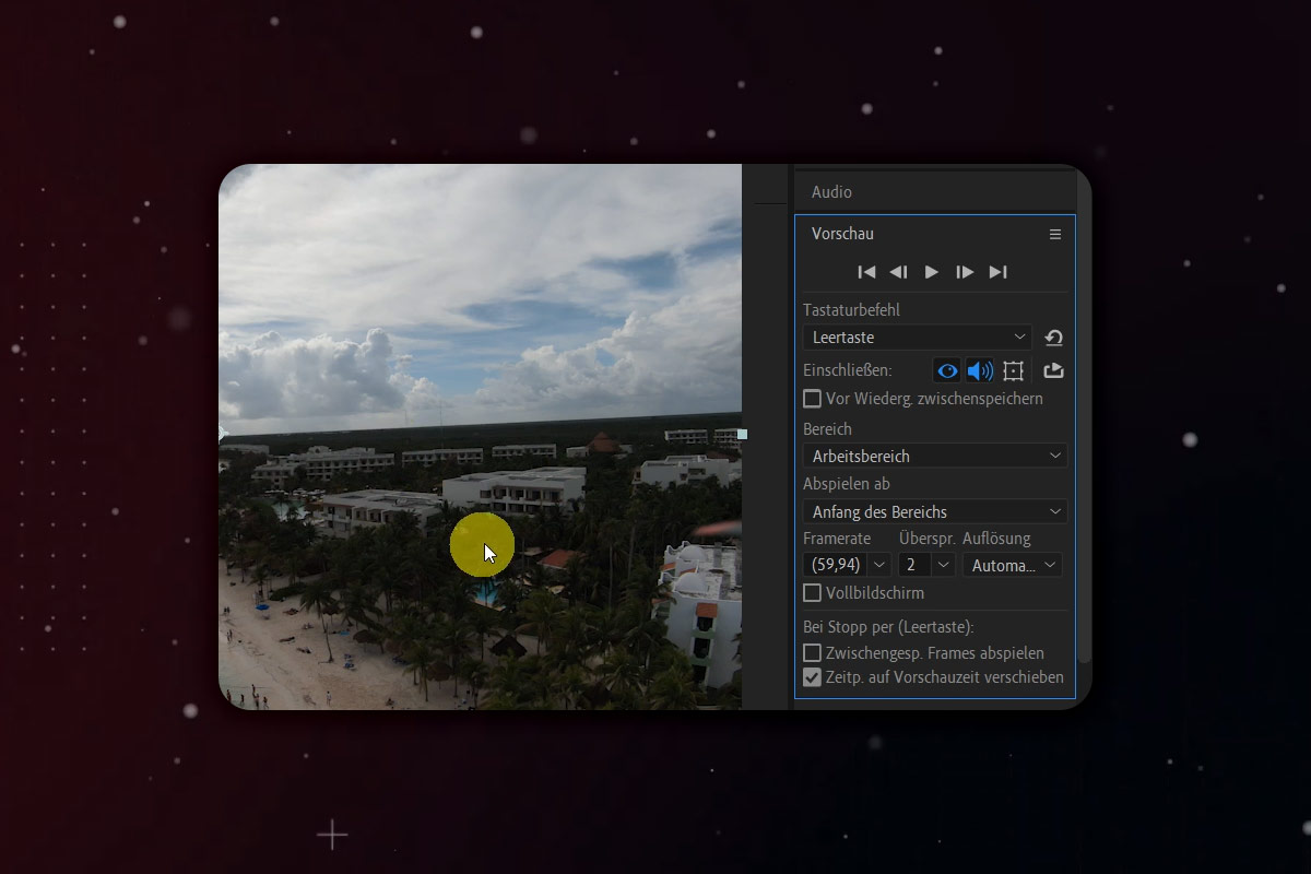 After Effects-guide: 2.7 | Oversigt over brugergrænsefladen: Højre område - Forhåndsvisning