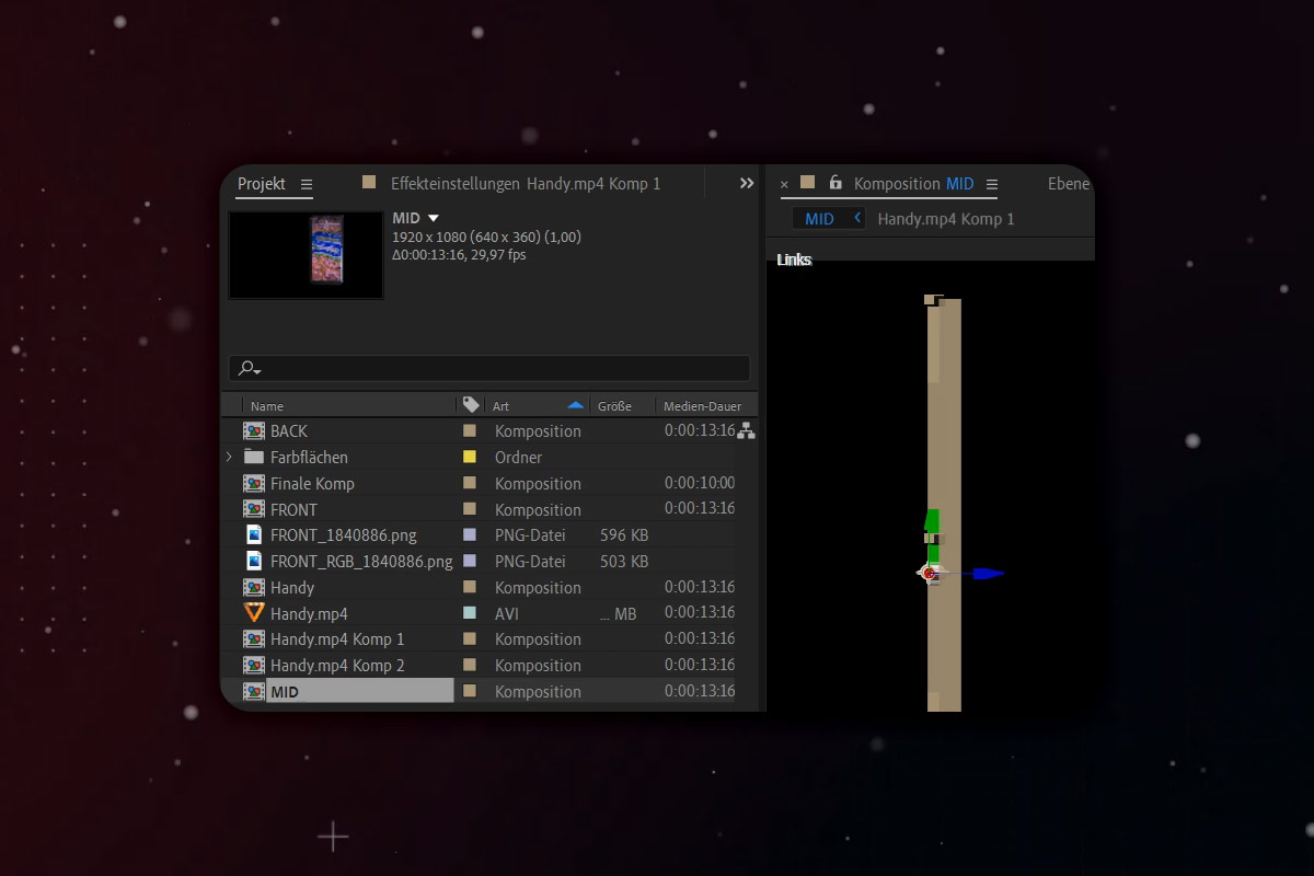 After Effects-guide: 5.6 | 3D-mobiltelefon: Midterdel/håndside