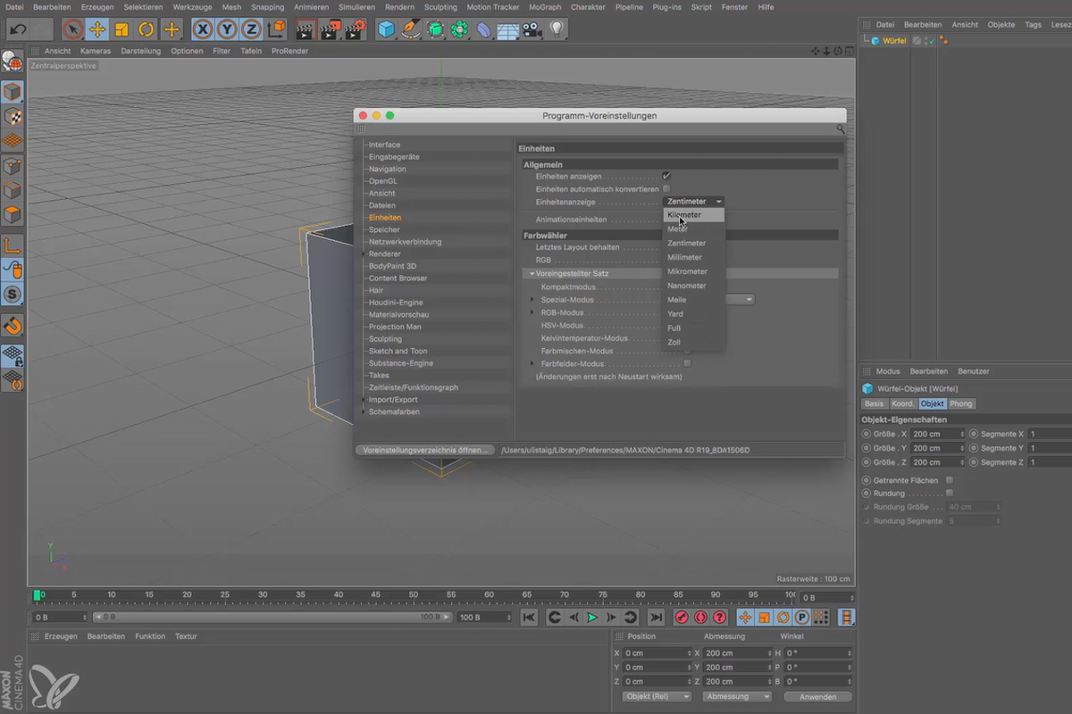Cinema 4D för nybörjare - 3D-praxis: 1.3 enheter