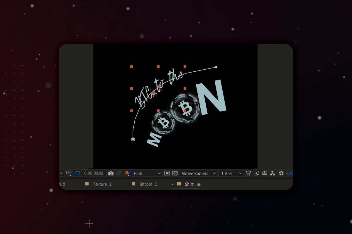 After Effects-vejledning: 8.3 | Praksiseksempel: Bitcoin T-shirt design