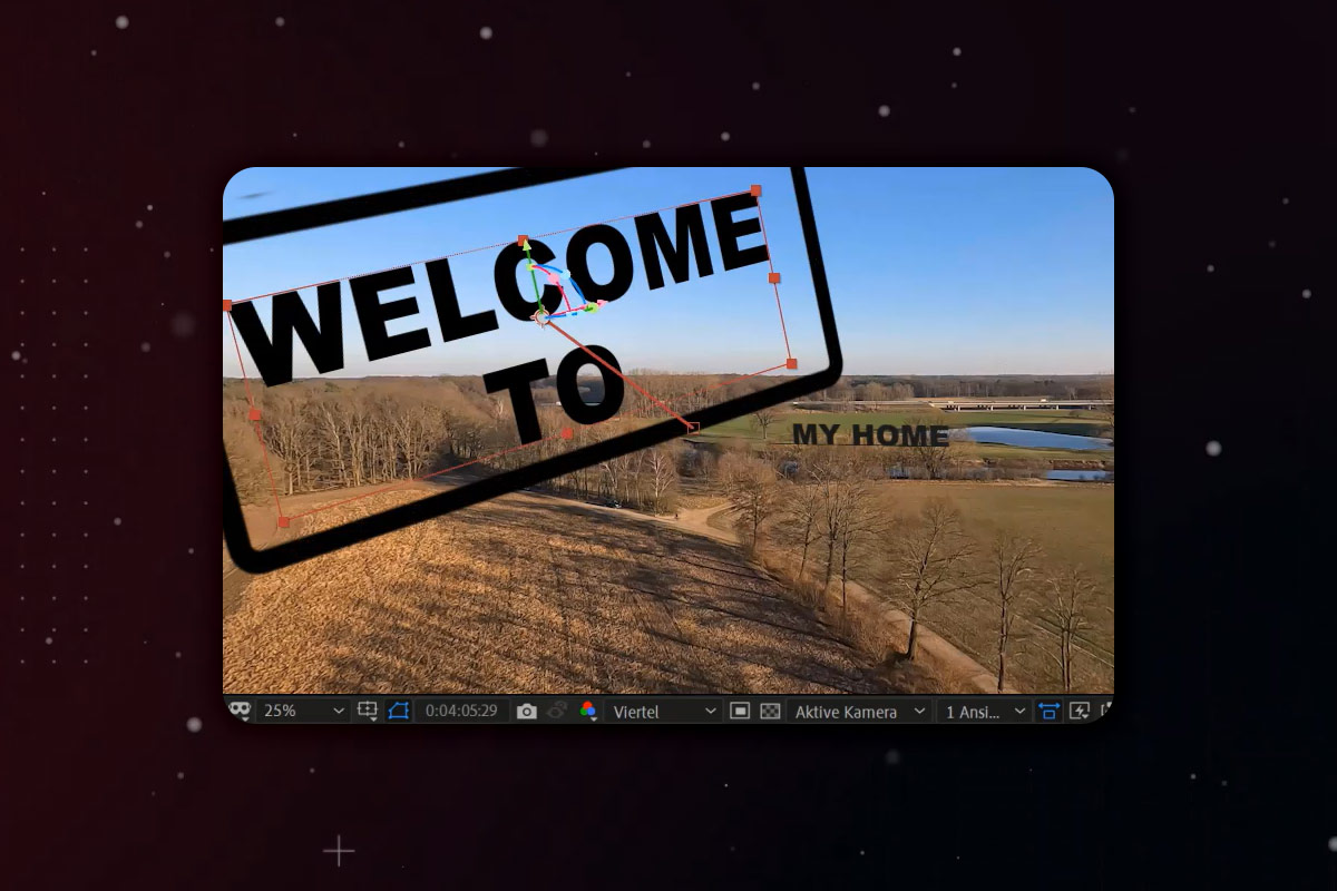 After Effects-tutorial: 9.4 | Placering af tekst i dronoptagelse: integrere yderligere tekst (praksiseksempel)