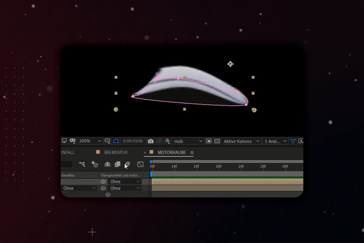 After Effects-tutorial: 10.11 | Simuler en bilulykke: Oprettelse af skade på motorhjelmen
