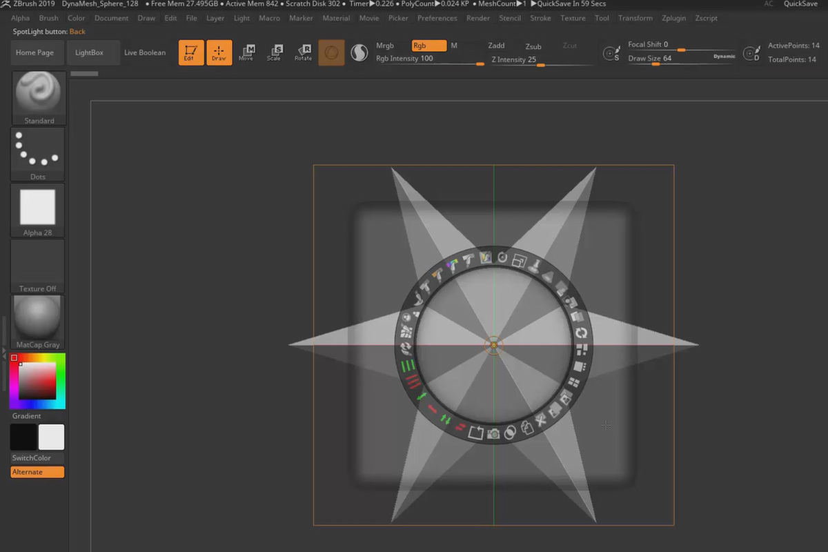 ZBrush 2019 - Güncelleme için Video Eğitimi: 3.1 | Snapshot 3D: Funktion