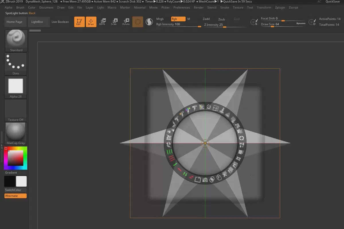 ZBrush 2019 - Videoopplæring for oppdateringen: 3.1 | Snapshot 3D: Funksjon