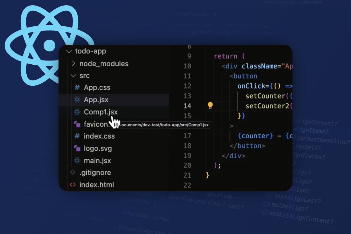 React opplæring 3.5 | Tellerkomponent med egenskaper