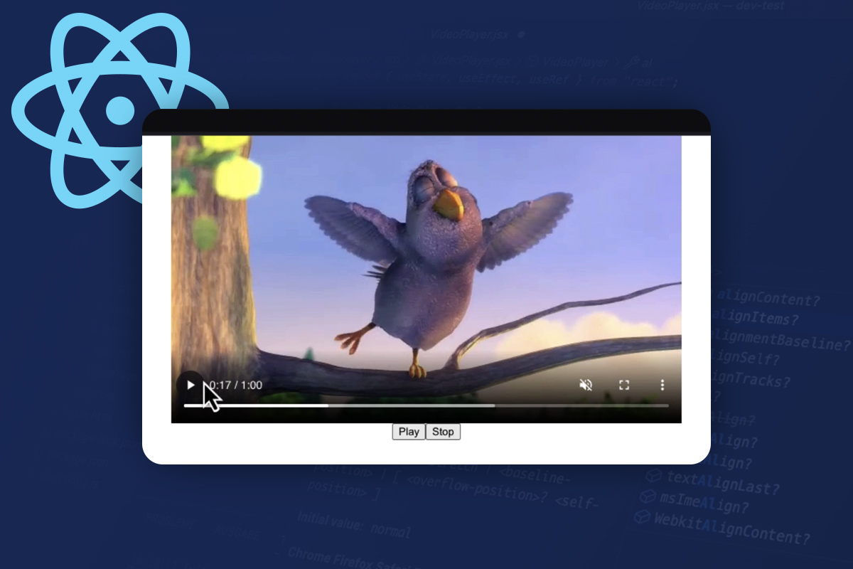 React-opplæring 5.5 | Videohendelser for spill og pause