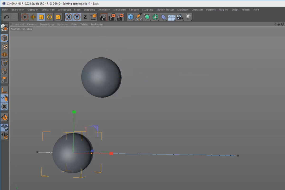 Creating 3D animation in Cinema 4D: 2.2 Timing & Spacing
