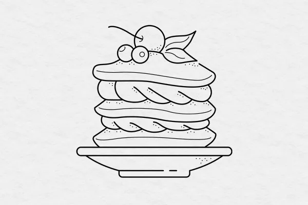 Illustrationen „Food & Speisen“: verschiedene Gerichte, Muscheln, Spaghetti und Salat