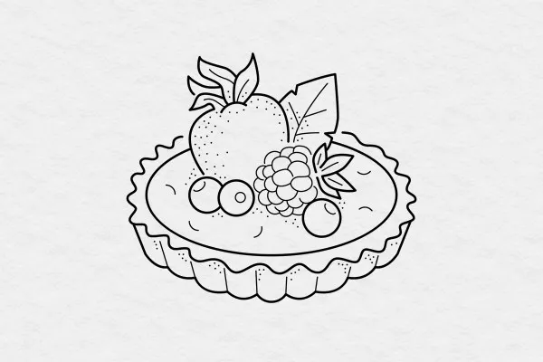 Illustrationen „Food & Speisen“: Nachtisch, Dessert, Torten, Eis, Kuchen und Gebäck