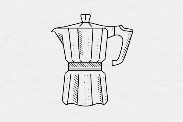 Illustrationen „Drinks & Getränke“: Kaffee, Tee, Kannen und heiße Schokolade