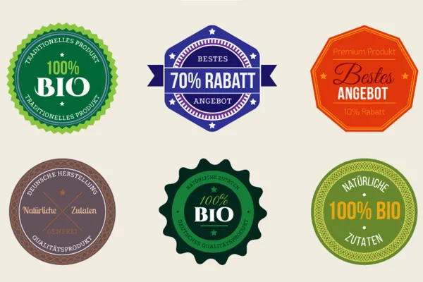 Illustrazioni per pubblicità, banner e siti web - 03 - Badge e sigilli