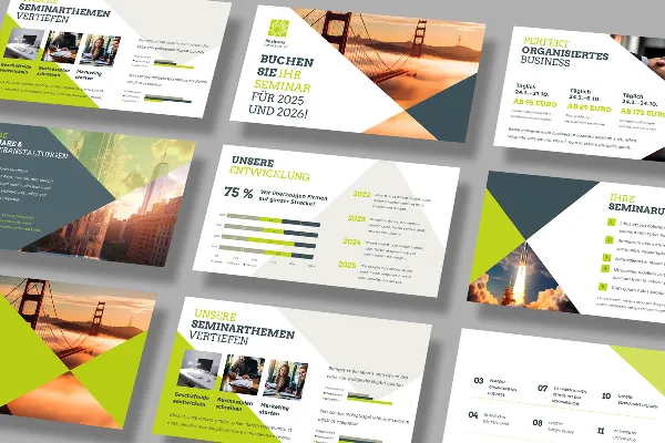 Presentatiesjabloon in zakelijk ontwerp voor bedrijfsuitrusting