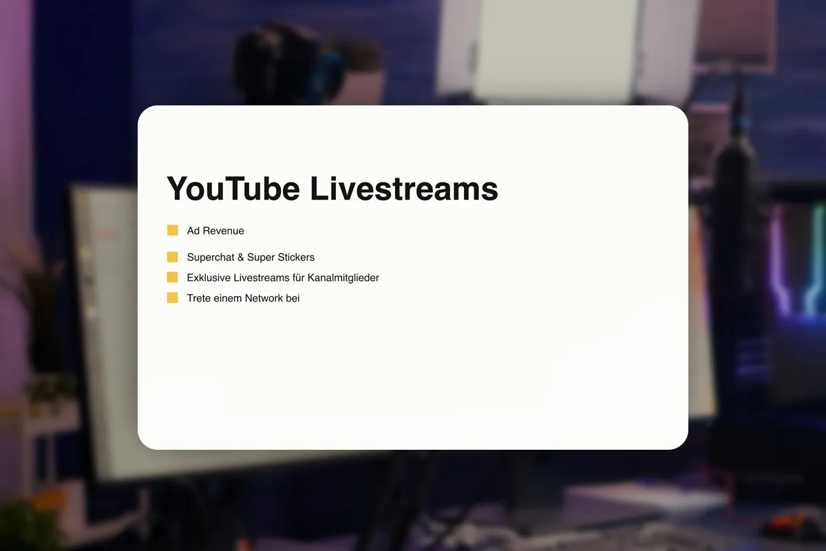 Livestreaming-Tutorial: 7.5 | Alle Wege Geld mit YouTube Livestreams zu verdienen