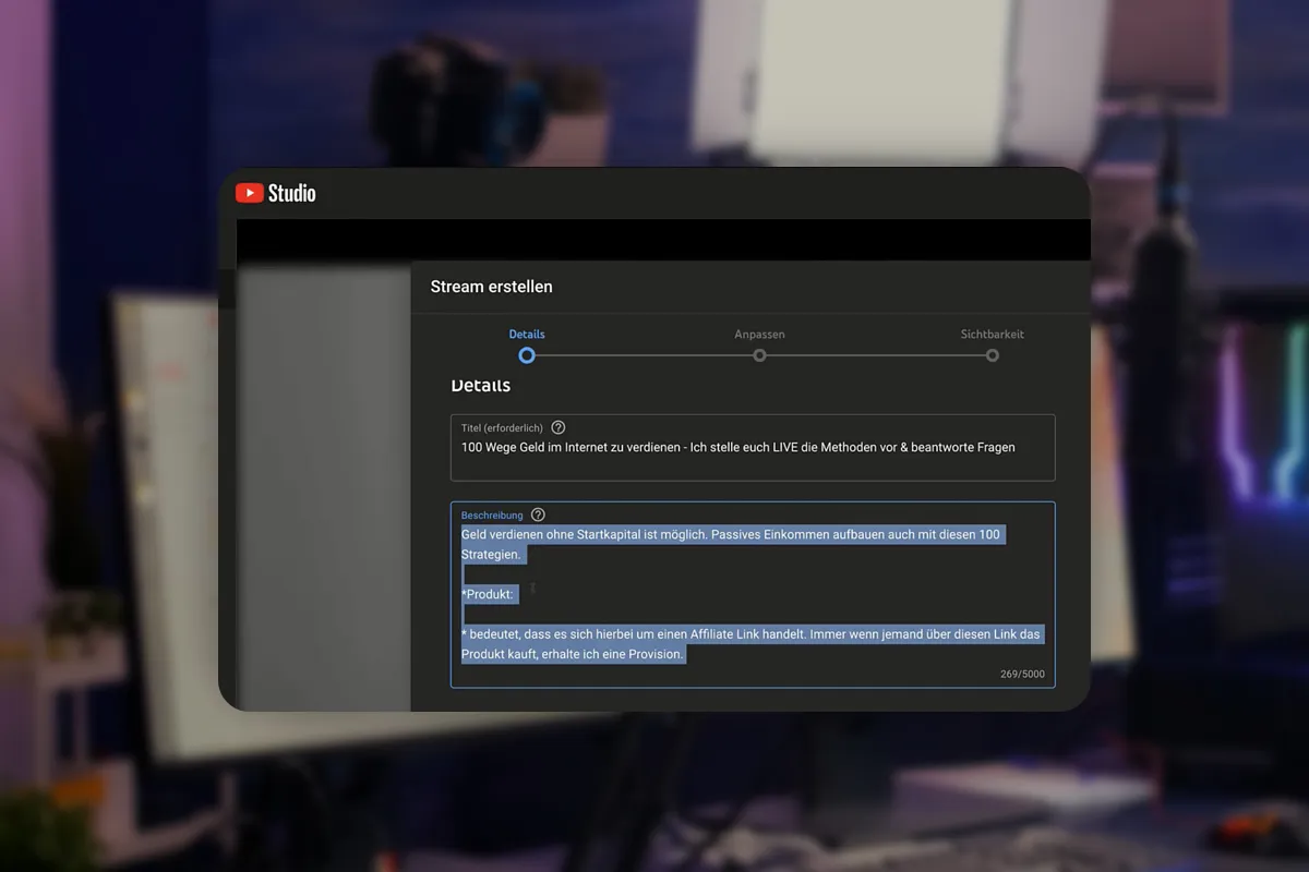 Livestreaming-Tutorial: 7.2 | Titel und Beschreibung für YouTube Livestreams erstellen