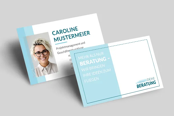 Шаблон визитной карточки в дизайне консалтинга для коучей и консультантов.