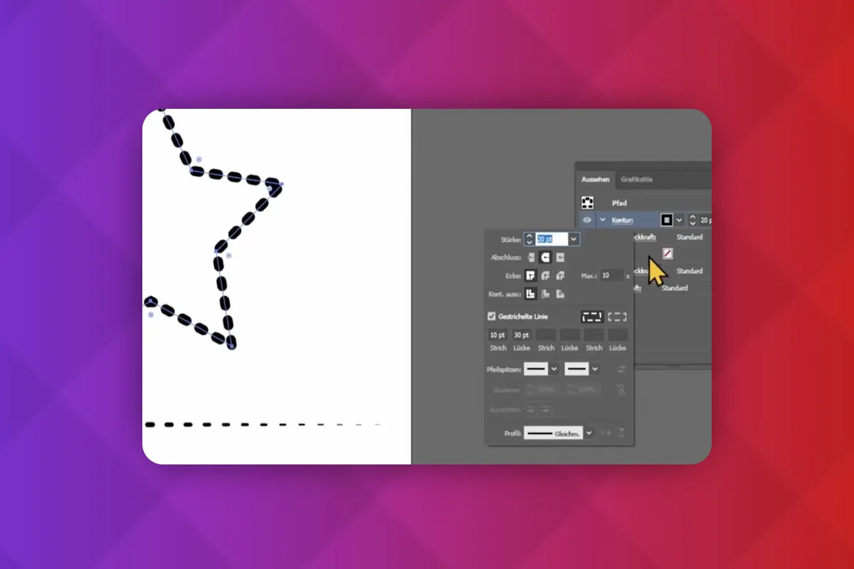 Adobe Illustrator: 5.5 | Gestrichelte und punktierte Linien erstellen