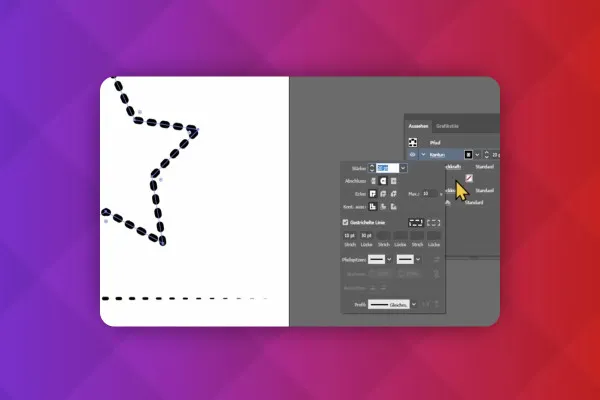 Adobe Illustrator: 5.5 | Tworzenie linii przerywanych i kropkowanych.