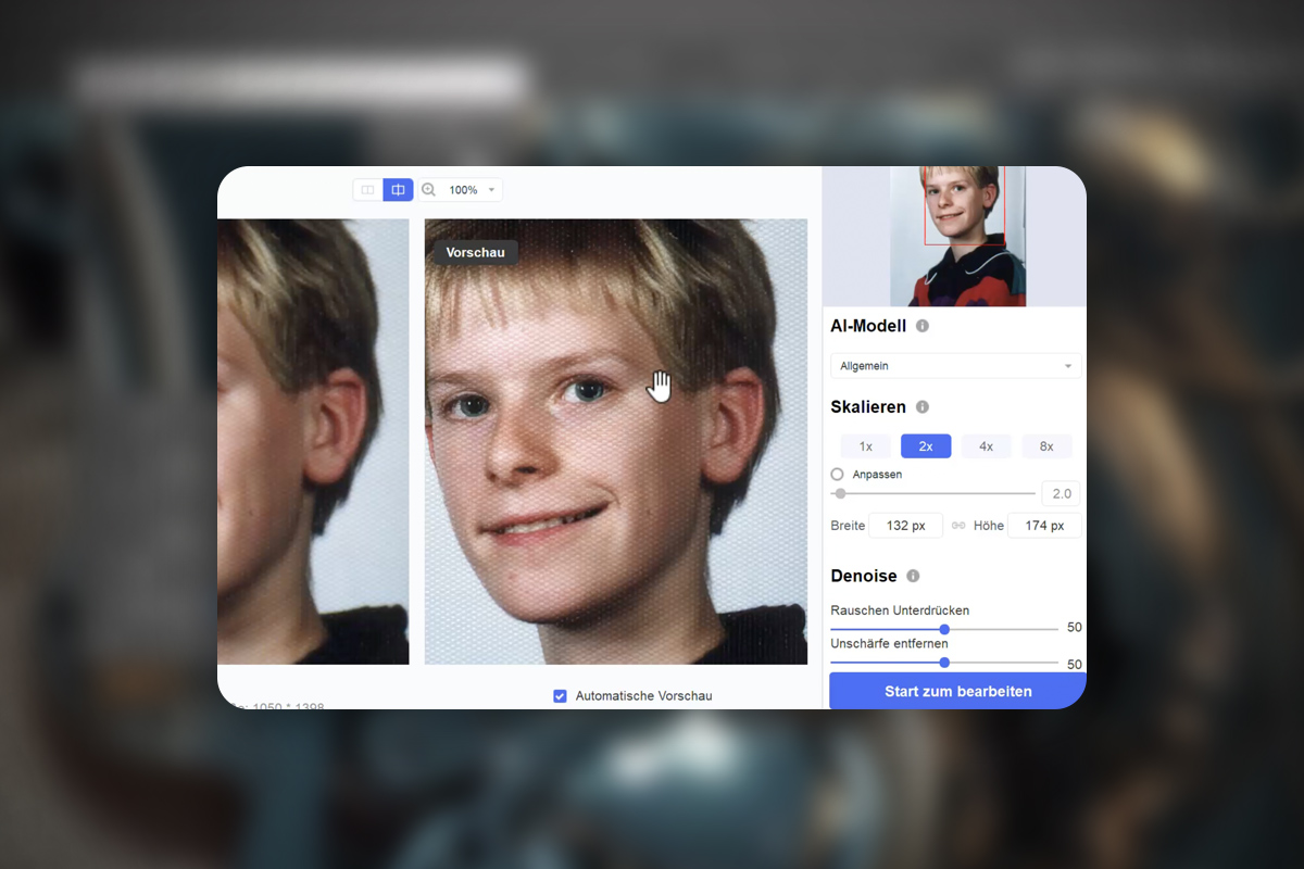 Øke bilder og fotos med AI: 3 | Vance AI ... kjenner nesten ingen, men kan mye.